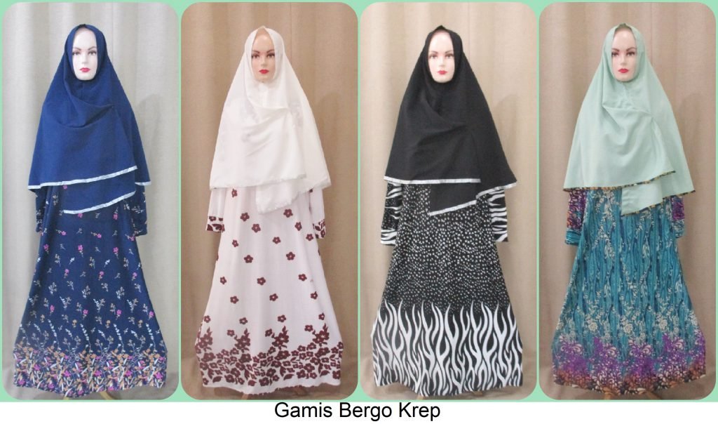 Pusat Grosir Gamis Bergo Krep Dewasa Termurah Cikarang