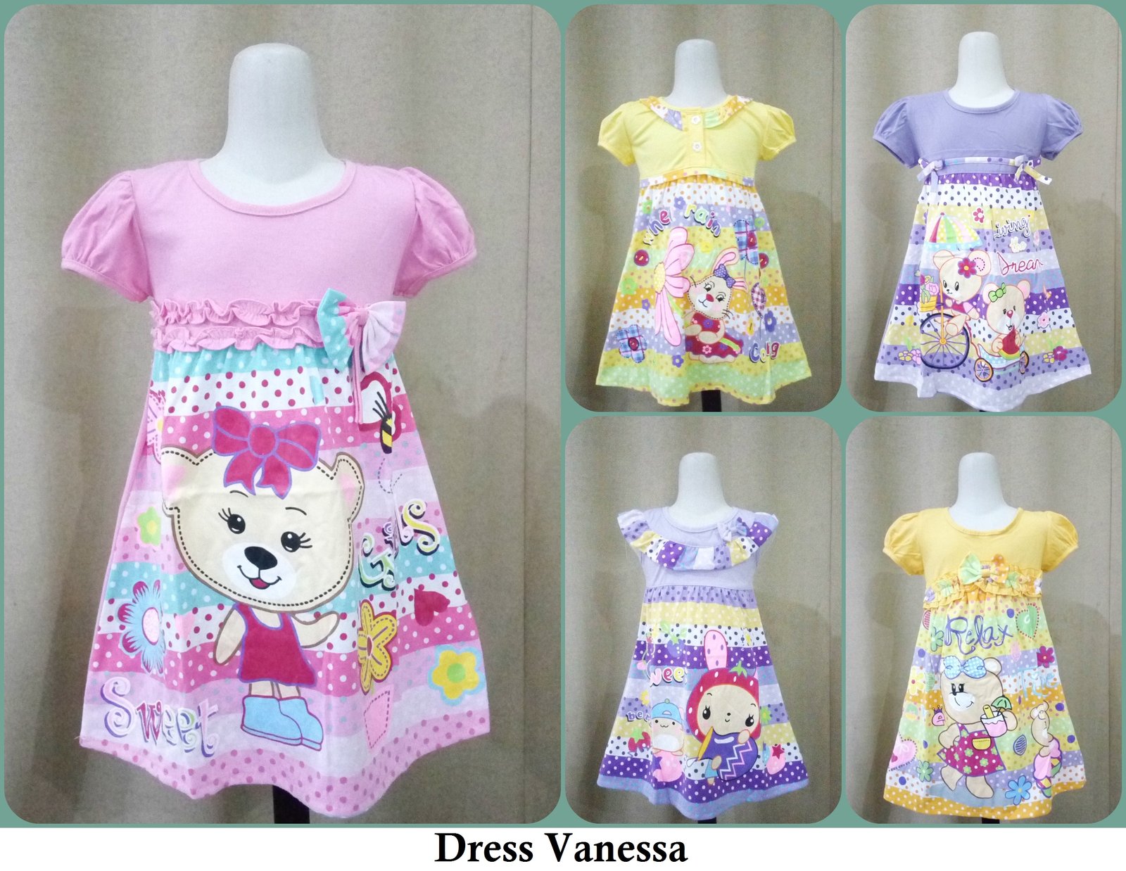 Pusat Grosir Dress Vanessa Anak Perempuan Termurah