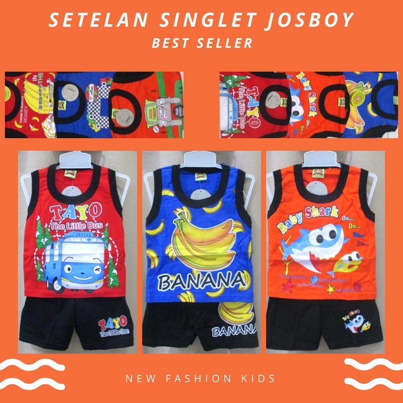 Pusat Grosir Setelan Singlet Josboy Anak Laki Laki Murah