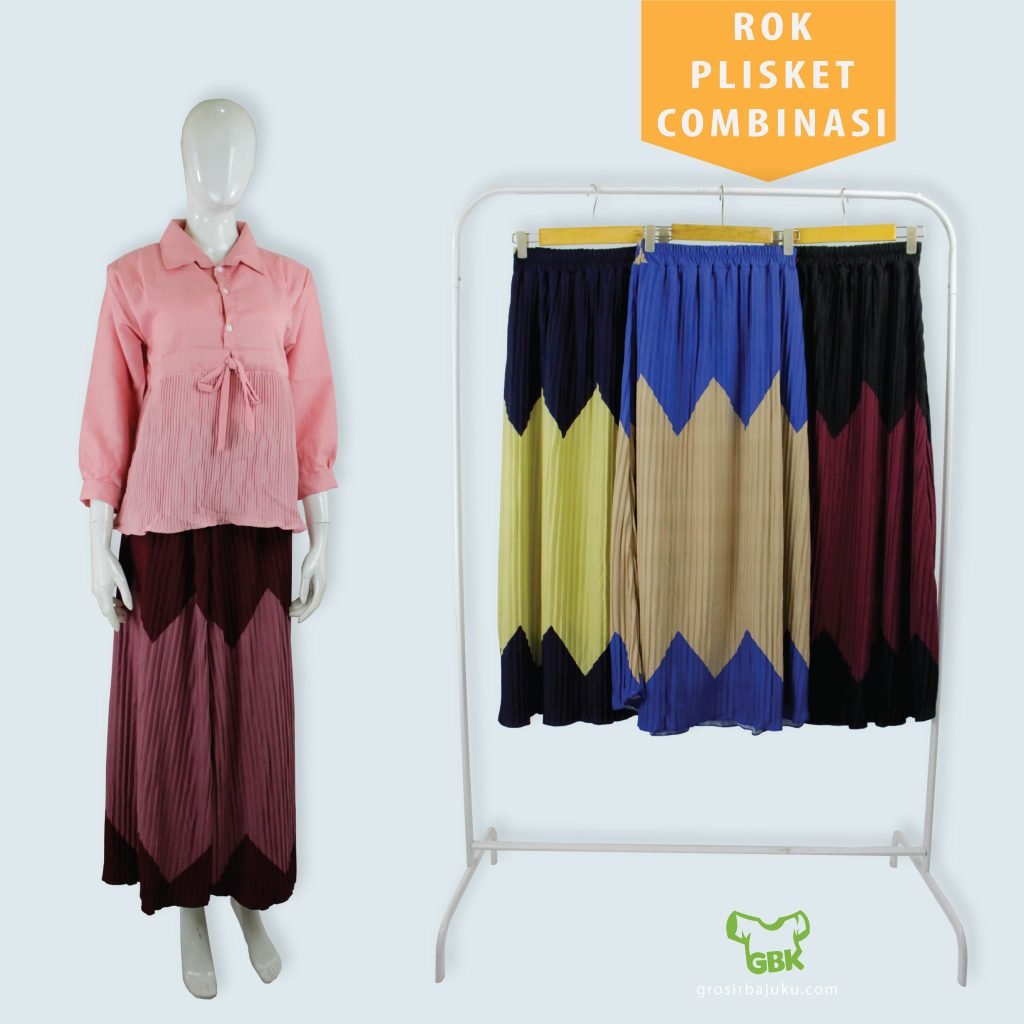 Rok Plisket Combinasi