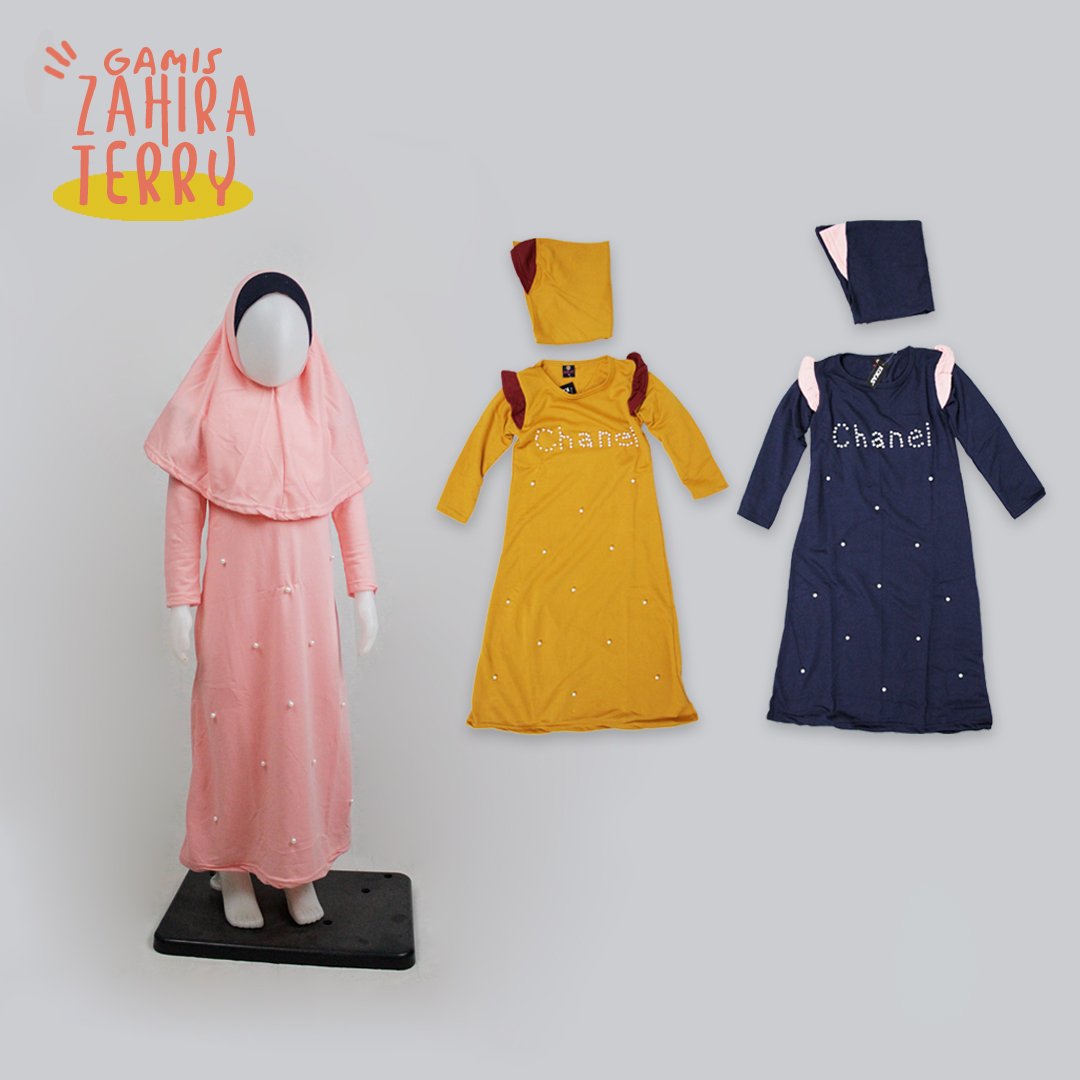 Grosir Gamis Zahira Terry Anak Termurah