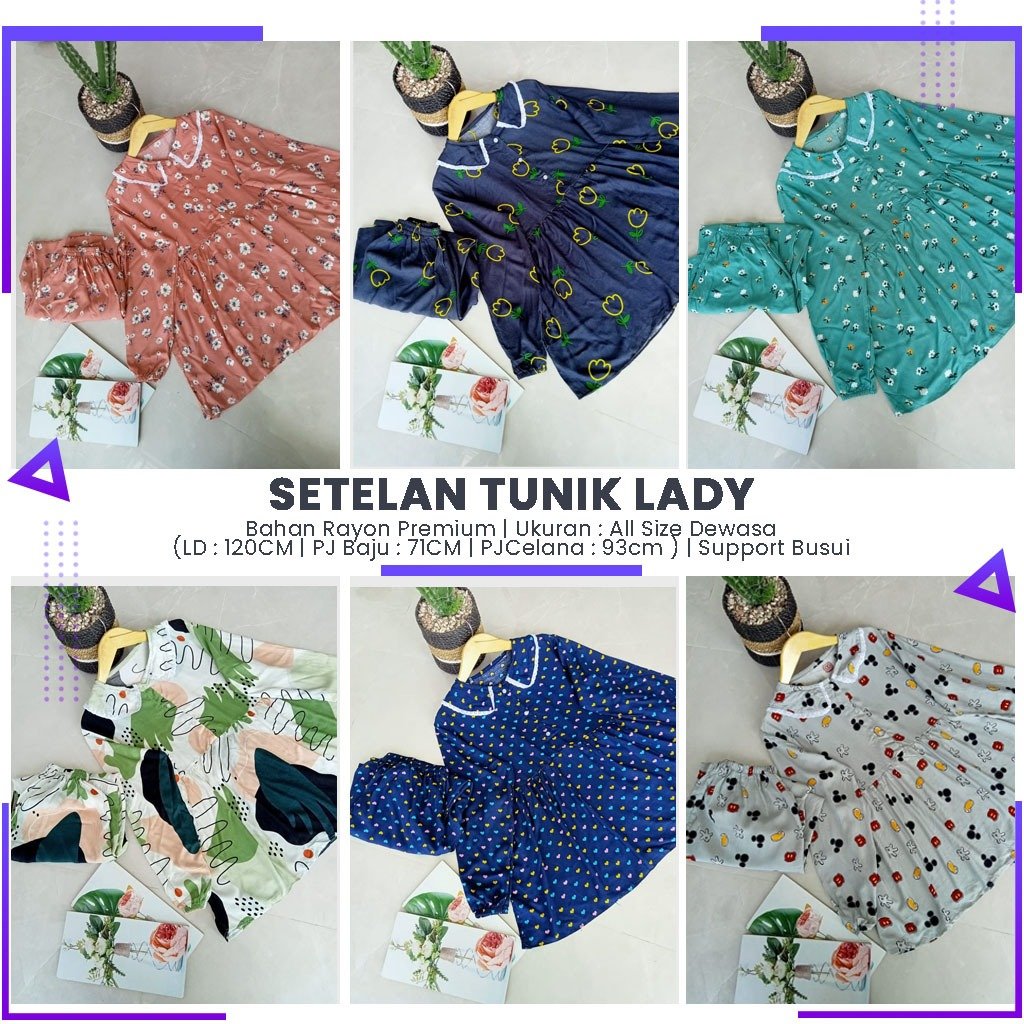 setelan tunik lady