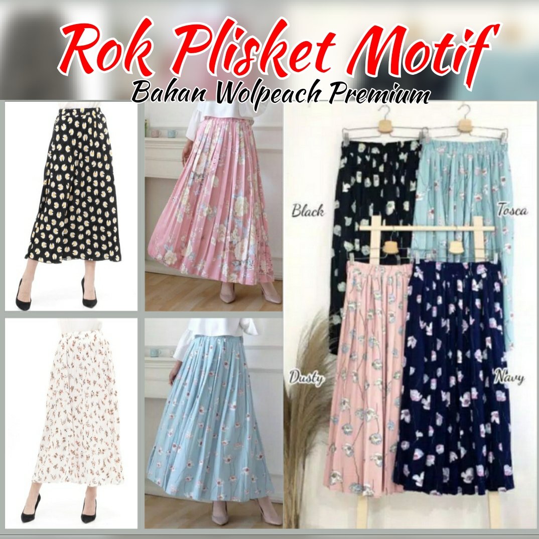 rok plisket motif dewasa murah